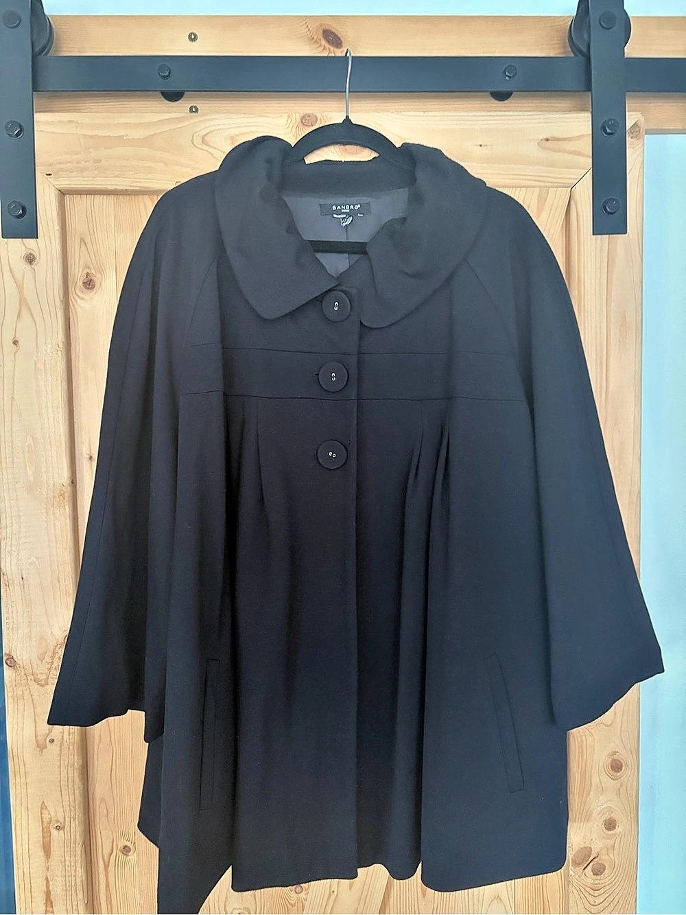 SANDRO Black Swing Coat